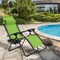 Outdoor Folding Zero Gravity Reclining Lounge Chair with Utility Tray